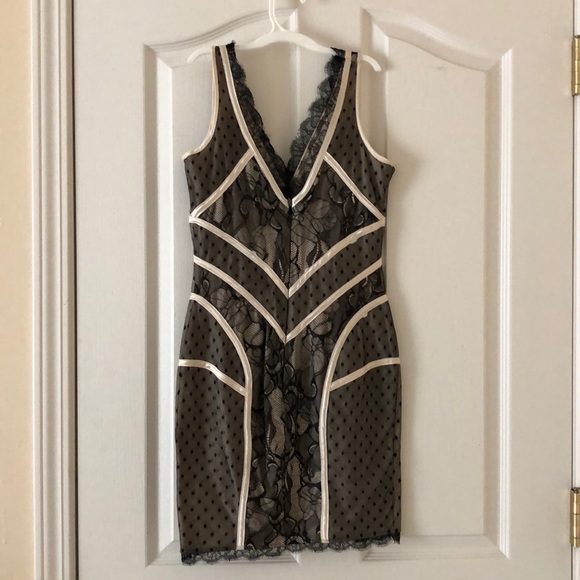 bebe Black and Cream Lace Dress - Picture 2 of 5